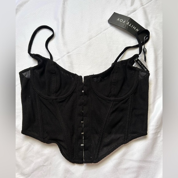 NWT BLACK CORSET WHITE FOX - Picture 3 of 7